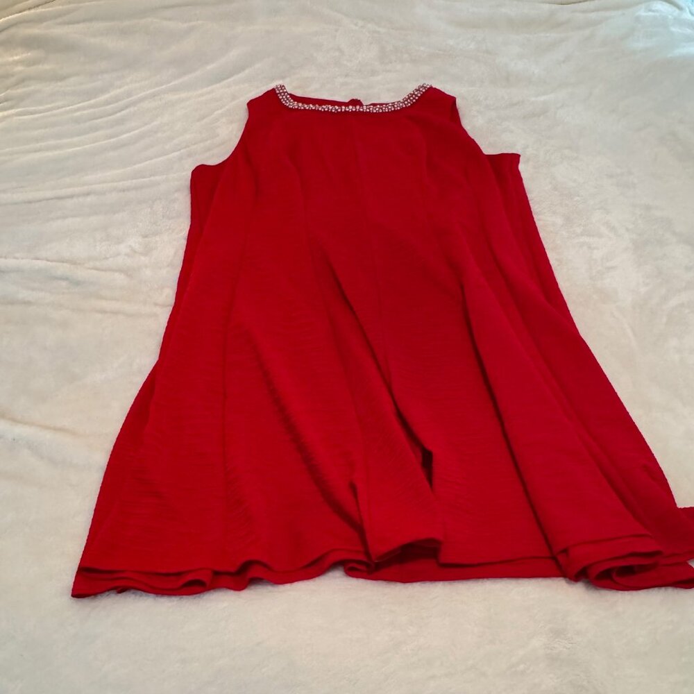 Sandra Darren Red Pearl Embellished Cocktail Dress Size 24W